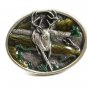 1984 Buck Deer Running In Woods Belt Buckle By Bergamont USA 121614