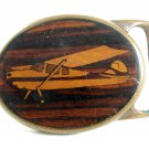 Inlaid Wood Small Plane Brass Belt Buckle 82114