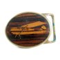 Inlaid Wood Small Plane Brass Belt Buckle 82114