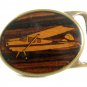 Inlaid Wood Small Plane Brass Belt Buckle 82114