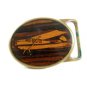 Inlaid Wood Small Plane Brass Belt Buckle 82114