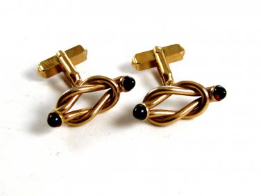 Goldtone & Red Entwined Cufflinks by Swank12162013