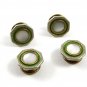 Deco Silvertone Mother of Pearl Green Snap Link Cufflinks Unmarked 102714