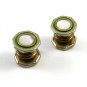 Deco Silvertone Mother of Pearl Green Snap Link Cufflinks Unmarked 102714