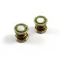 Deco Silvertone Mother of Pearl Green Snap Link Cufflinks Unmarked 102714