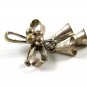 Mexican Taxco Sterling Christmas Wedding Bells & Holly Brooch Signed 81814