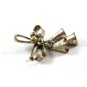 Mexican Taxco Sterling Christmas Wedding Bells & Holly Brooch Signed 81814