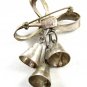 Mexican Taxco Sterling Christmas Wedding Bells & Holly Brooch Signed 81814