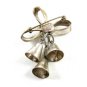 Mexican Taxco Sterling Christmas Wedding Bells & Holly Brooch Signed 81814
