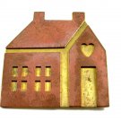 Copper Brass House With Heart Brooch by HMK.CDS 8414
