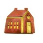 Copper Brass House With Heart Brooch by HMK.CDS 8414