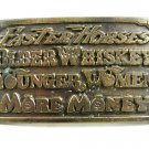 1977 Great American Buckle Faster Horses Older Whiskey Belt Buckle 10232013
