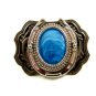 Silvertone Western Horseshoe Blue Belt Buckle 10272013
