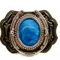 Silvertone Western Horseshoe Blue Belt Buckle 10272013