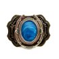 Silvertone Western Horseshoe Blue Belt Buckle 10272013