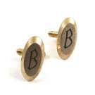 Silvertone & Goldtone Initial / Letter B Cufflinks 04212014 by Hickok USA