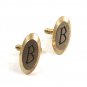 Silvertone & Goldtone Initial / Letter B Cufflinks 04212014 by Hickok USA