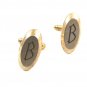 Silvertone & Goldtone Initial / Letter B Cufflinks 04212014 by Hickok USA