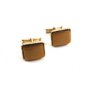 Goldtone & Creamy Coffee Cufflinks 04212014 Unsigned