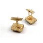 Goldtone & Creamy Coffee Cufflinks 04212014 Unsigned