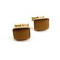 Goldtone & Creamy Coffee Cufflinks 04212014 Unsigned