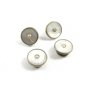 Deco Silvertone Mother Pearl Snap Link Cufflinks Bear Wilde KUM-A-PART 102714j