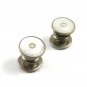 Deco Silvertone Mother Pearl Snap Link Cufflinks Bear Wilde KUM-A-PART 102714j