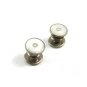 Deco Silvertone Mother Pearl Snap Link Cufflinks Bear Wilde KUM-A-PART 102714j