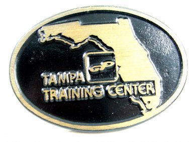 GP or CP Tampa Training Center Solid Brass Belt Buckle by Dyna Buckle 72214