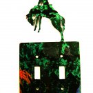 Cowboy Rodeo Broncho Busting Double Light Switch Plate Steel Images USA 51315