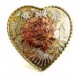 Western Heart With Rose Belt Buckle Made In USA 82814