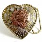Western Heart With Rose Belt Buckle Made In USA 82814