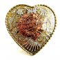 Western Heart With Rose Belt Buckle Made In USA 82814
