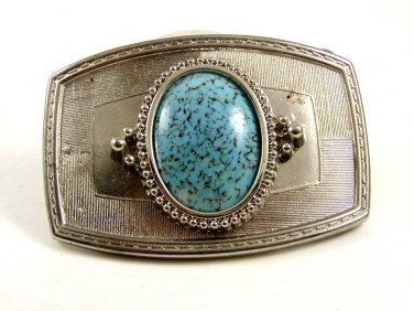 Western Cowboy Silvertone Blue Belt Buckle 10272013bc