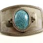 Western Cowboy Silvertone Blue Belt Buckle 10272013bc