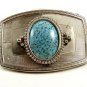 Western Cowboy Silvertone Blue Belt Buckle 10272013bc