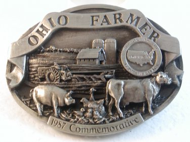 1987 Commemorative LImited Edition Ohio Farmer Belt Buckle