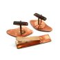 Mid Century Modern Copper Enameled Cufflinks & Tie Clasp Unmarked 110714