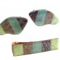 Mid Century Modern Copper Enameled Cufflinks & Tie Clasp Unmarked 110714