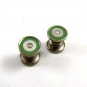 Deco Silvertone Mother Pearl Green Cufflinks Bear Wilde KUM-A-PART 102714v