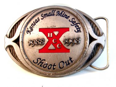 1988 - 1989 Kansas Small Mine Safety Shoot Out Belt Buckle