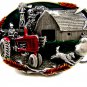 1981 Farmer Tractor Barn Wind Mill Belt Buckle by Bergamont