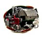 1981 Farmer Tractor Barn Wind Mill Belt Buckle by Bergamont
