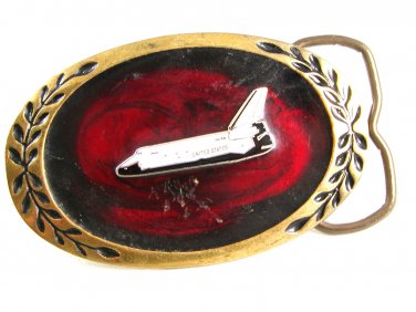1981 Space Shuttle Enameled Belt Buckle 51514 by Heritage Buckles