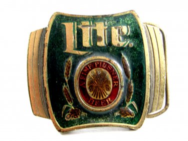 1980 Lite Pilsner Beer Belt Buckle by Great American Buckle Co