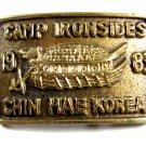 1983 Camp Ironsides Chin Hae Korea Handmade Brass Belt Buckle 62514