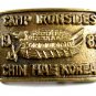 1983 Camp Ironsides Chin Hae Korea Handmade Brass Belt Buckle 62514