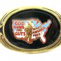 1983 God Guns Guts Made America Free Brass Belt Buckle by NAP 092614