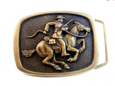 1978 Pony Express ? Man on Horse w/ Rifle Belt Buckle by BTS