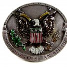 1981 Bergamont Proud To Be An American Enameled Belt Buckle 62514